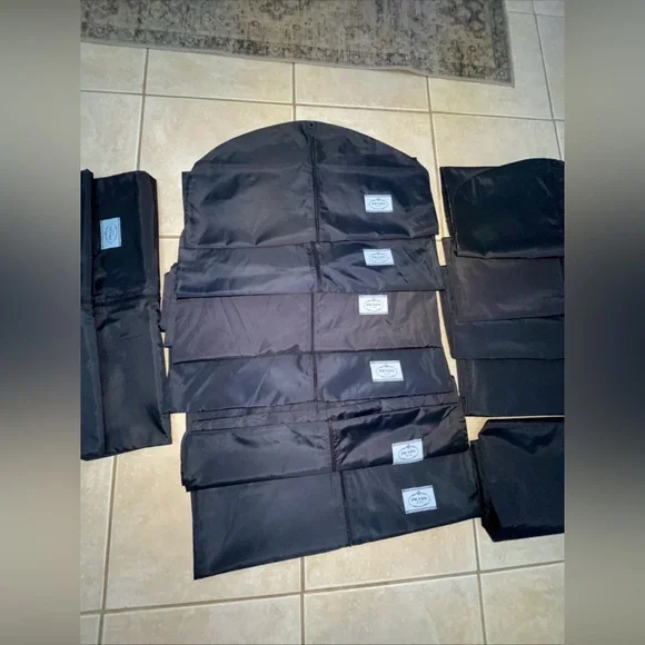 Authentic Prada Garment Bag Dark Navy Nylon Full Zip 25x 60 New/USED Lot 13